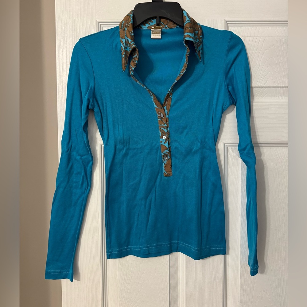 Herion Teal Long Sleeve Women's Top